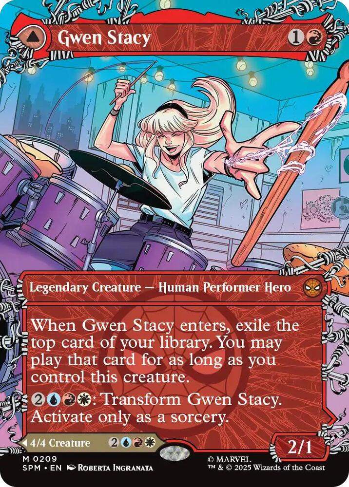 Gwen Stacy (Borderless) 209 card from Marvel's Spider-Man