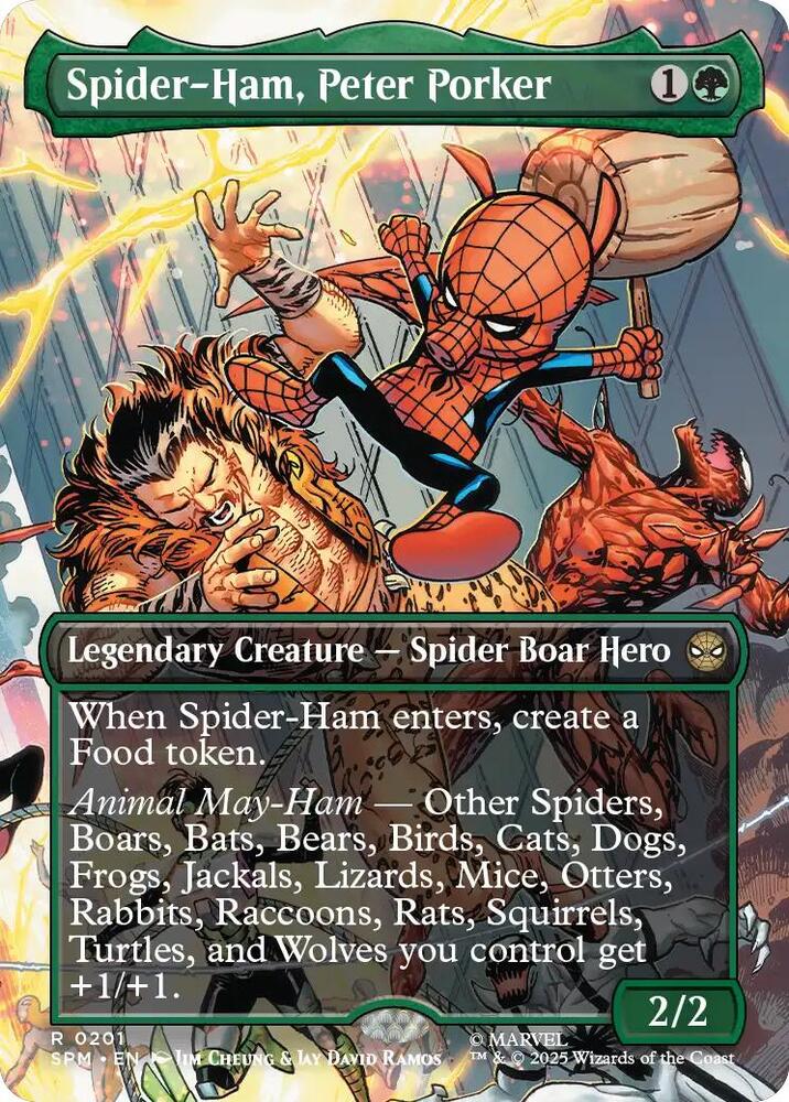 Spider-Ham, Peter Porker (Borderless) 201 card from Marvel's Spider-Man
