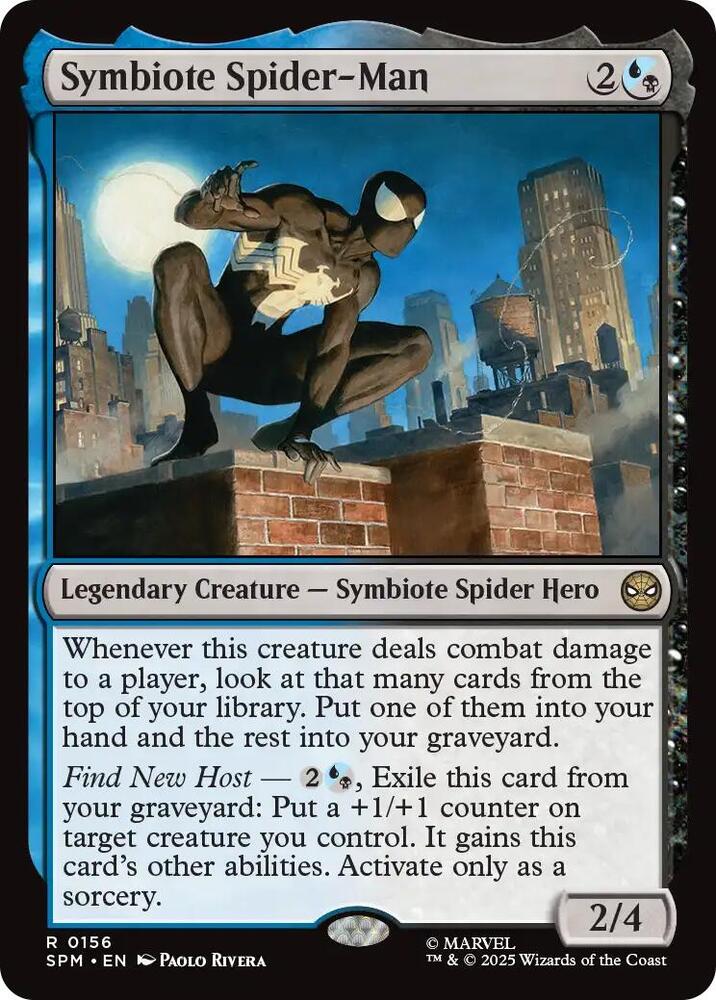 Symbiote Spider-Man 156 card from Marvel's Spider-Man