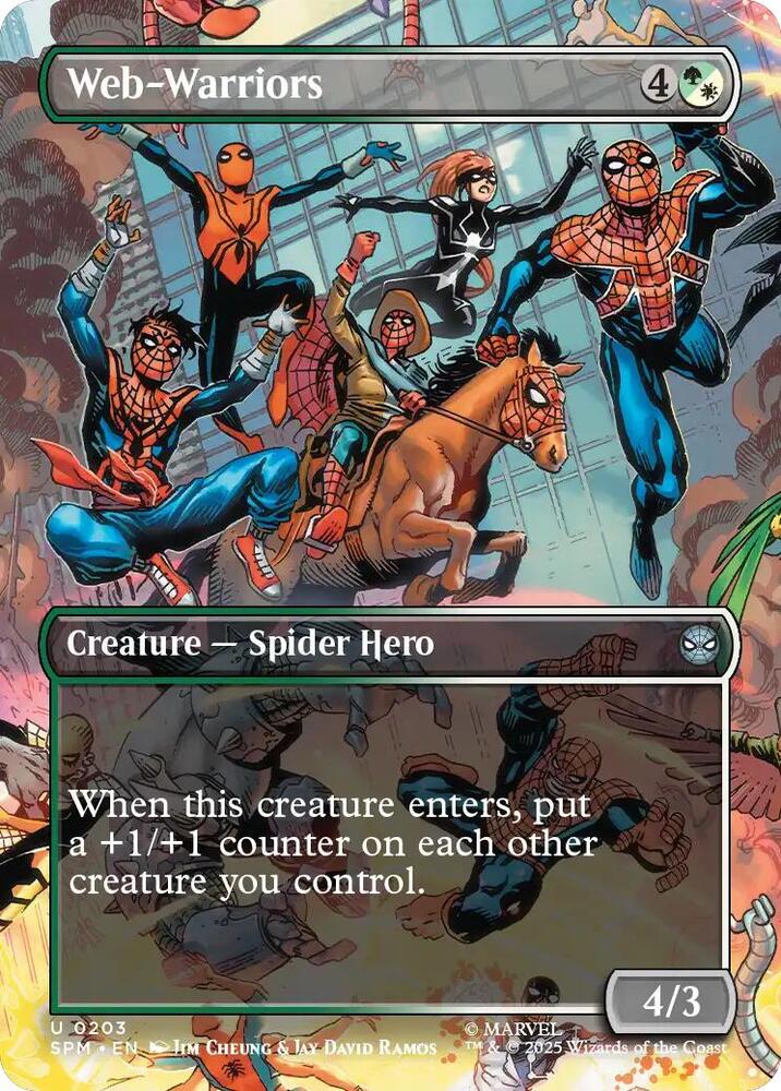 Web-Warriors (Borderless) 203 card from Marvel's Spider-Man