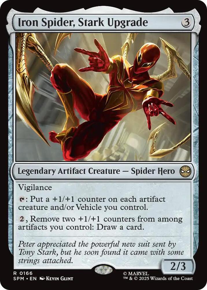 Iron Spider, Stark Upgrade 166 card from Marvel's Spider-Man