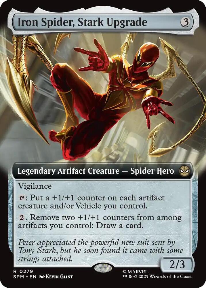 Iron Spider, Stark Upgrade (Extended Art) 279 card from Marvel's Spider-Man