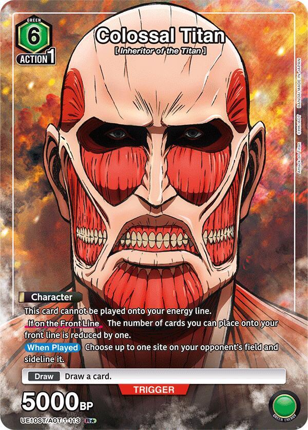 Colossal Titan (R*) UE10ST/AOT-1-113 card from UE10ST: Attack on Titan Starter Deck