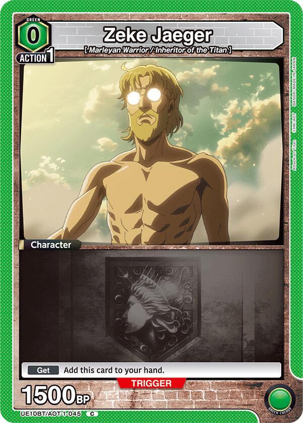 Zeke Jaeger (Box Topper Foil) UE10BT/AOT-1-045 card from UE10BT: Attack on Titan