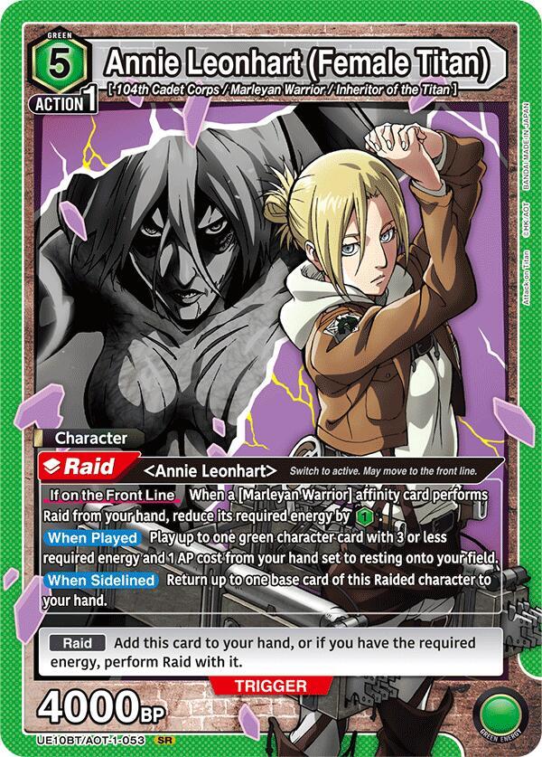 Annie Leonhart (Female Titan) UE10BT/AOT-1-053 card from UE10BT: Attack on Titan