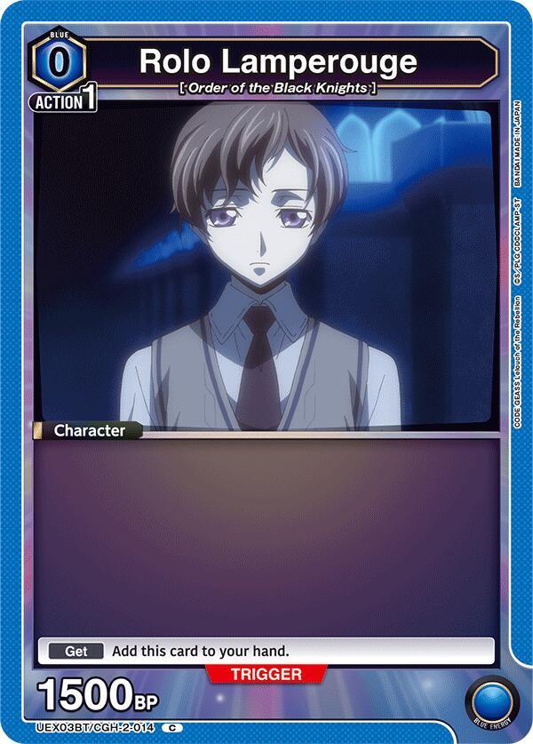 Rolo Lamperouge (Box Topper Foil) UEX03BT/CGH-2-014 card from UEX03BT: CODE GEASS: Lelouch of the Rebellion Vol.2