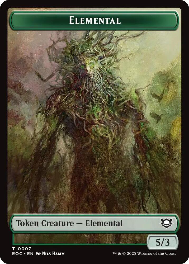 Elemental (0007) // Golem Double-Sided Token 7 // 14 card from Commander: Edge of Eternities