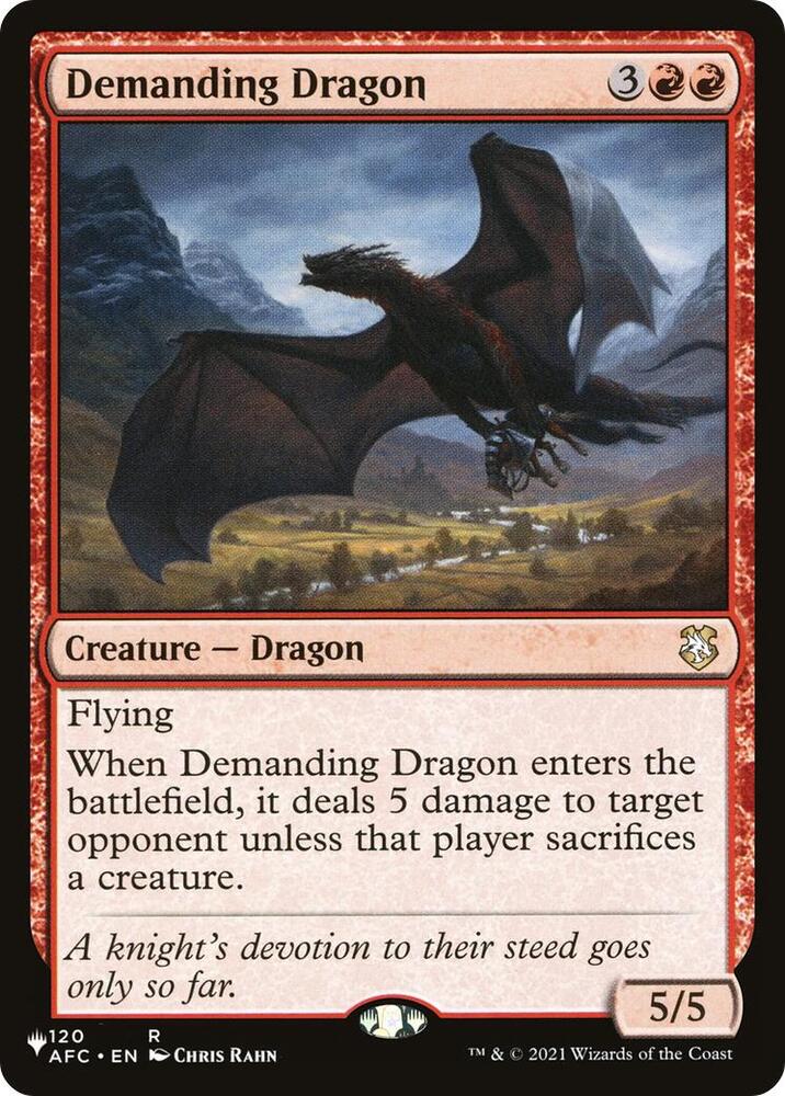 Demanding Dragon 120 card from The List Reprints