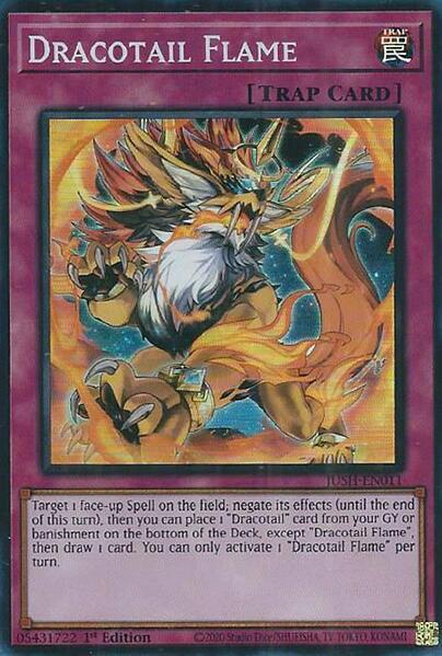 Dracotail Flame (Super Rare) JUSH-EN011 card from Justice Hunters
