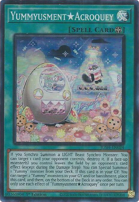 YummyusmentAcroquey (Super Rare) JUSH-EN024 card from Justice Hunters