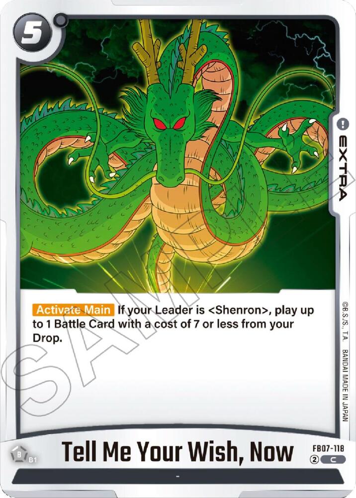 Tell Me Your Wish, Now FB07-118 card from Wish For Shenron