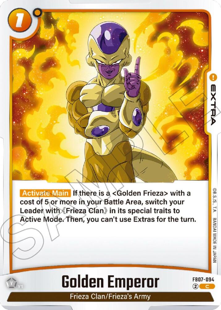 Golden Emperor FB07-094 card from Wish For Shenron