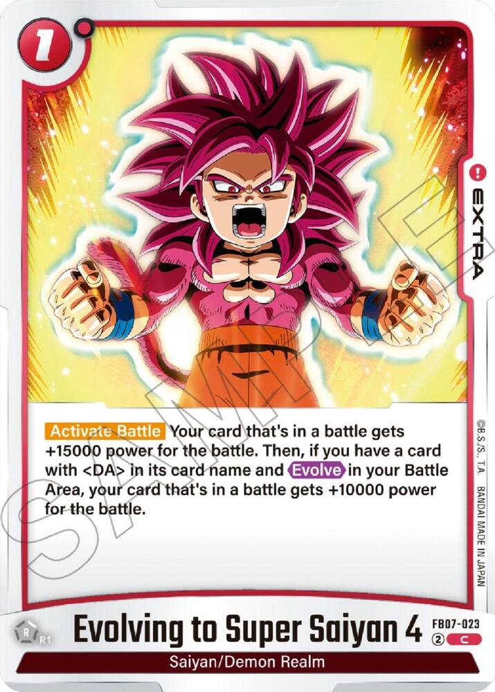 Evolving to Super Saiyan 4 FB07-023 card from Wish For Shenron