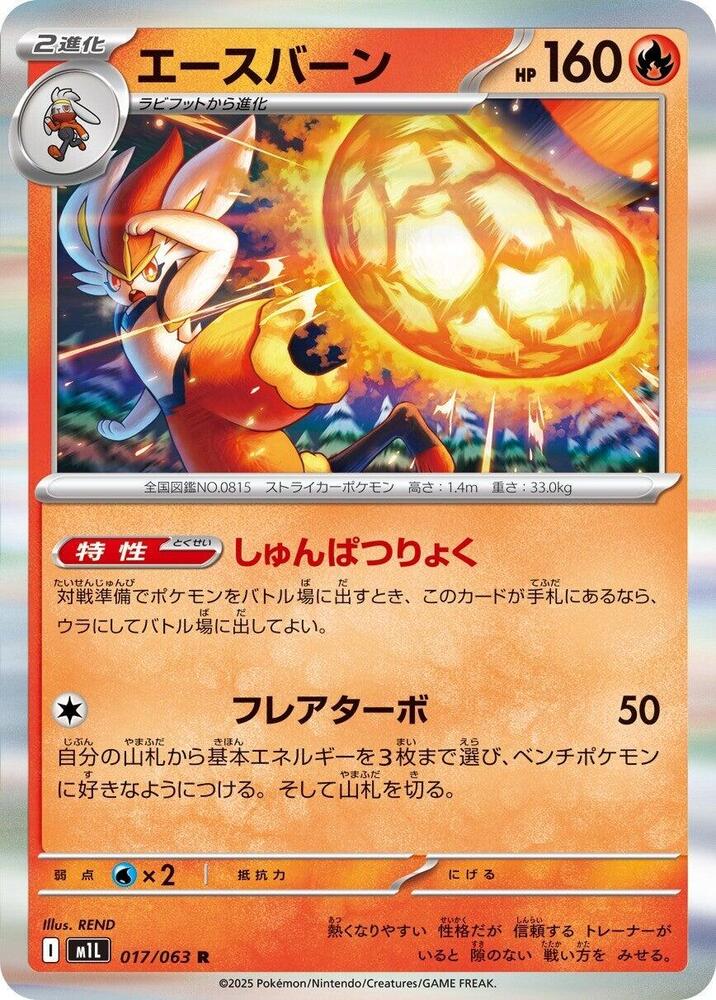 Cinderace 017/063 card from m1L: Mega Brave