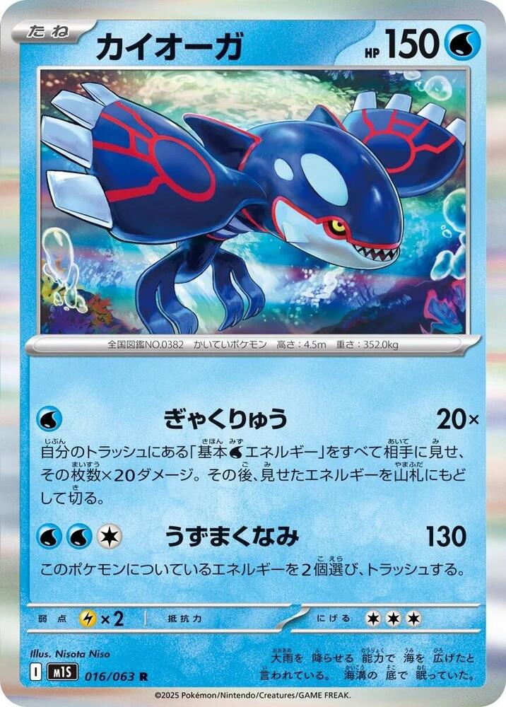 Kyogre 016/063 card from m1S: Mega Symphonia