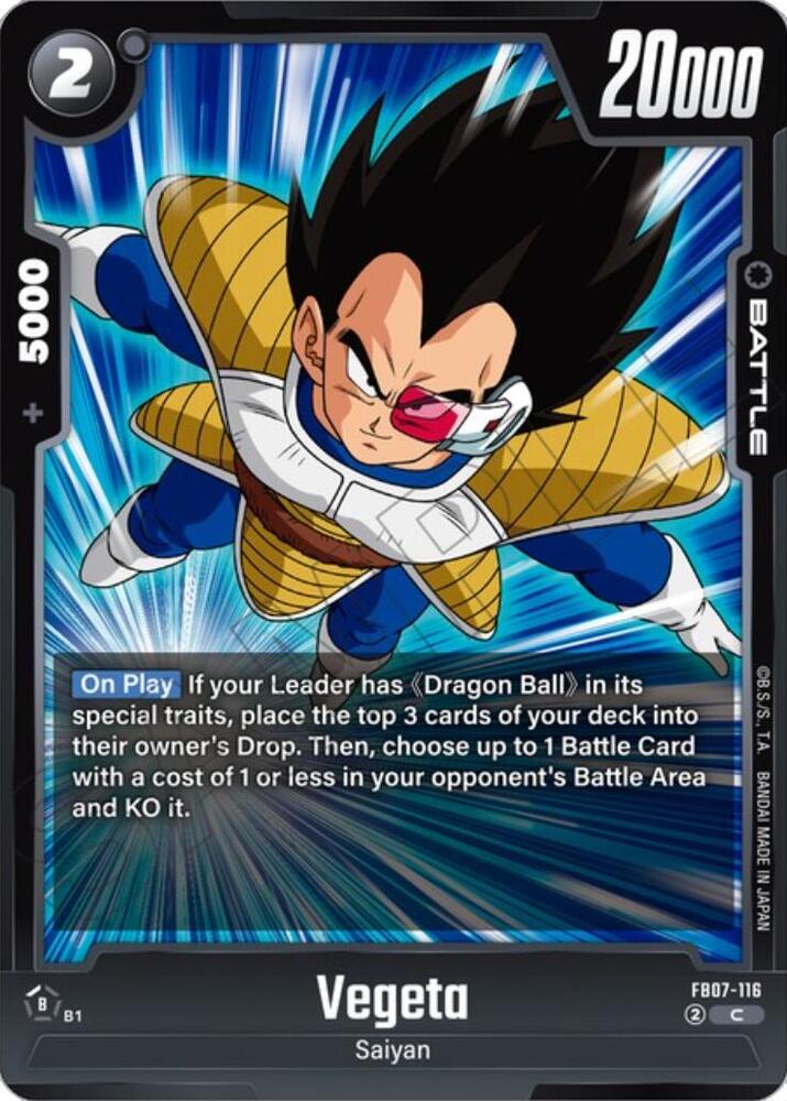 Vegeta FB07-116 card from Wish For Shenron