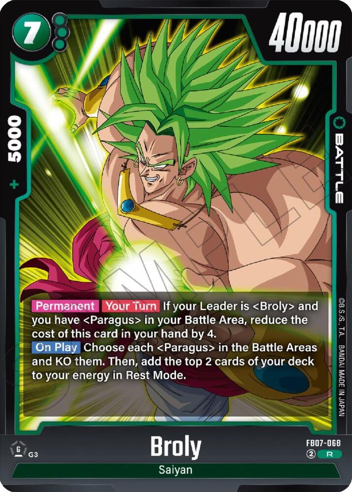 Broly FB07-068 card from Wish For Shenron