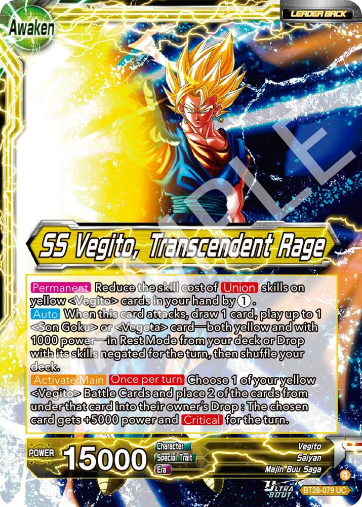 Vegito // SS Vegito, Transcendent Rage BT28-079 card from Prismatic Clash