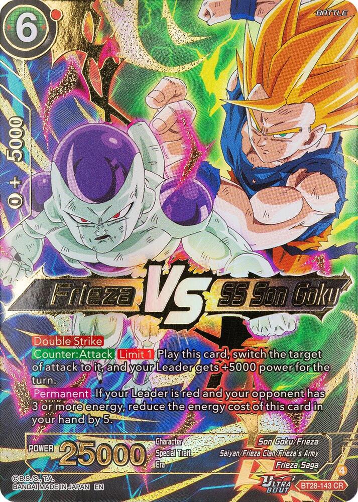 Frieza VS SS Son Goku BT28-143 card from Prismatic Clash