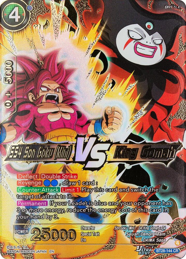 SS4 Son Goku (Mini) VS King Gomah BT28-144 card from Prismatic Clash