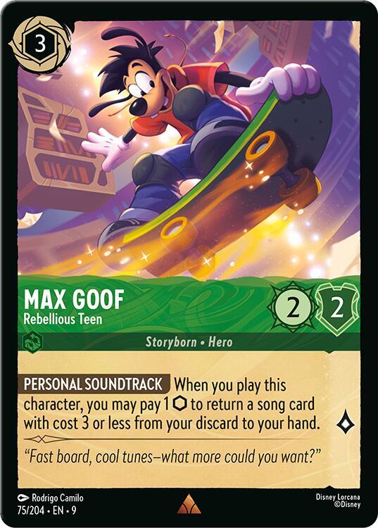 Max Goof - Rebellious Teen 75/204 card from Fabled