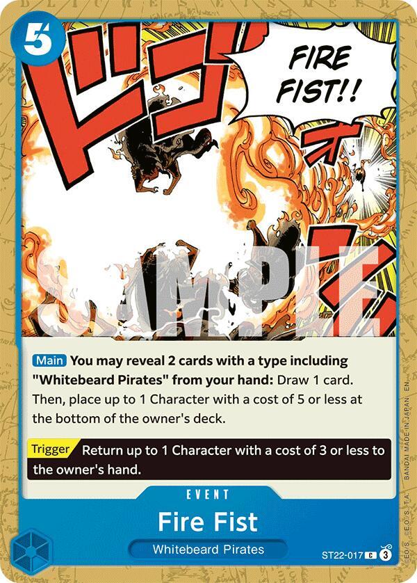 Fire Fist ST22-017 card from Starter Deck 22: Ace & Newgate