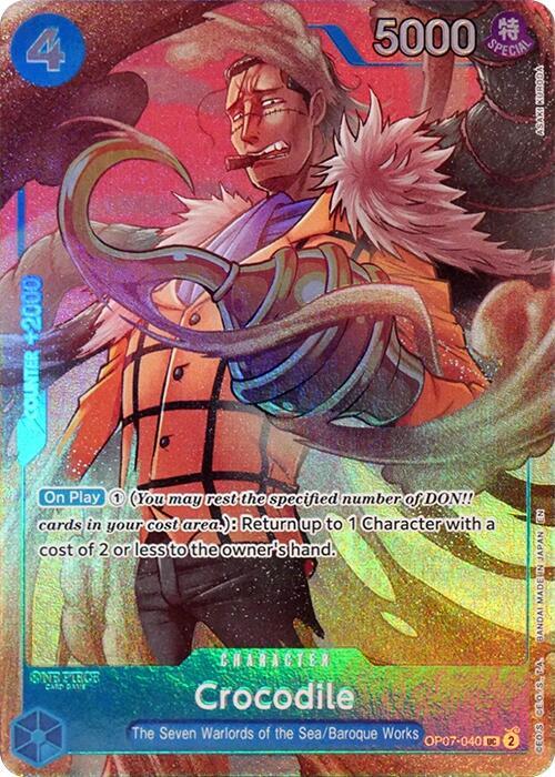 Crocodile (Seven Warlords of the Sea Binder Set) OP07-040 card from One Piece Promotion Cards