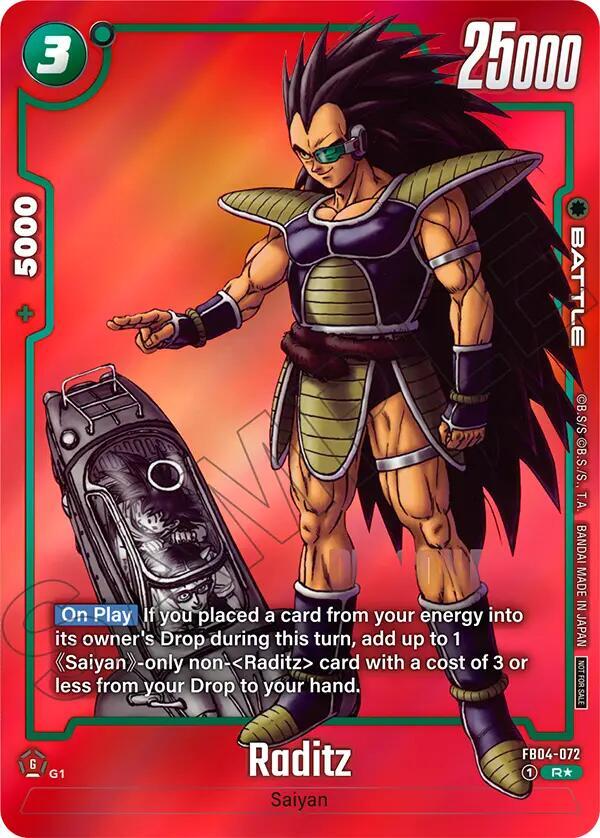 Raditz (Limited Pack MANGA Version 01) FB04-072 card from Tournament and Championship Promos