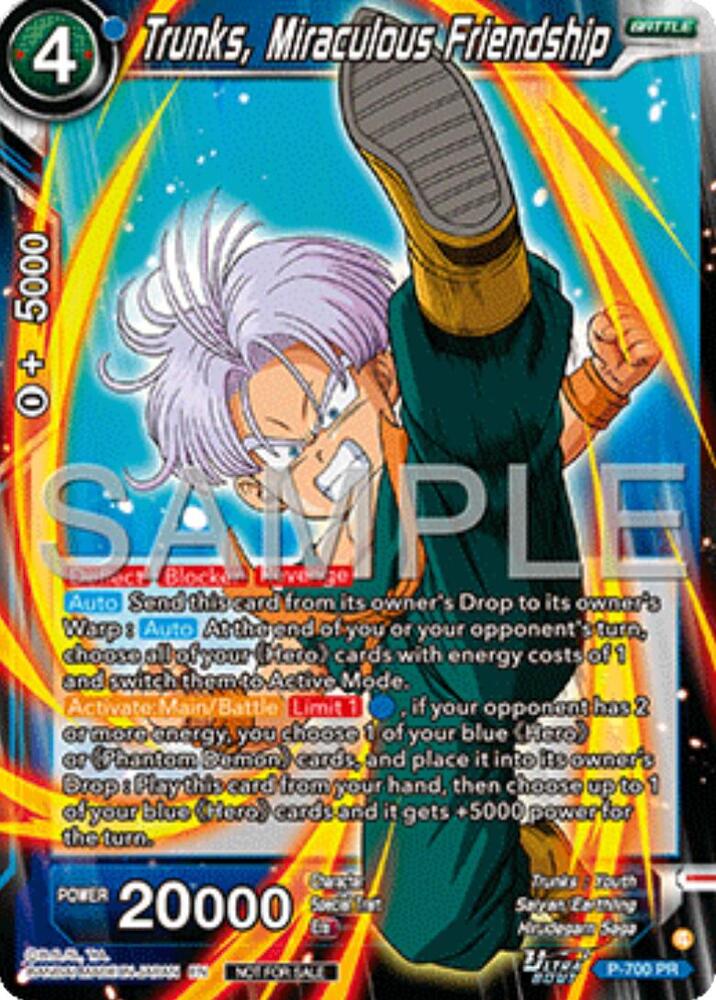 Trunks, Miraculous Friendship (Ultra-Bout Series Tournament Pack Vol.13) P-700 card from Tournament Promotion Cards