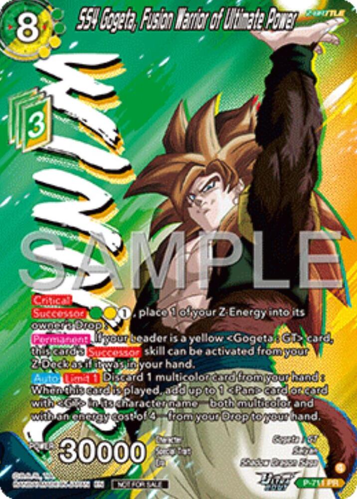 SS4 Gogeta, Fusion Warrior of Ultimate Power (Ultra-Bout Series Tournament Pack Vol.13) (Winner) P-711 card from Tournament Promotion Cards