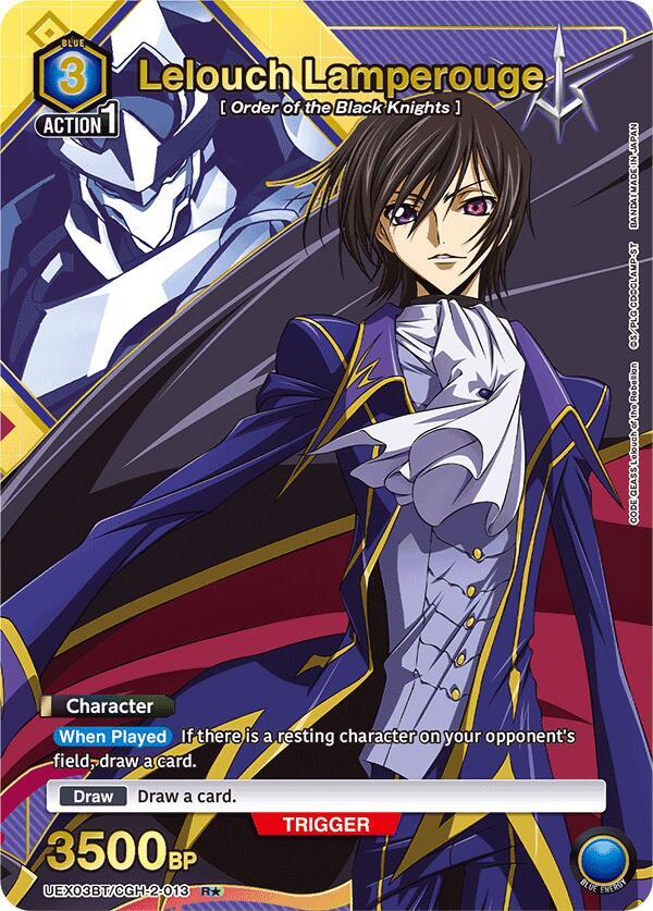 Lelouch Lamperouge (R*) UEX03BT/CGH-2-013 card from UEX03BT: CODE GEASS: Lelouch of the Rebellion Vol.2