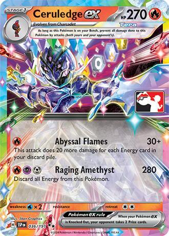 Ceruledge ex 036/191 card from Prize Pack Series Cards