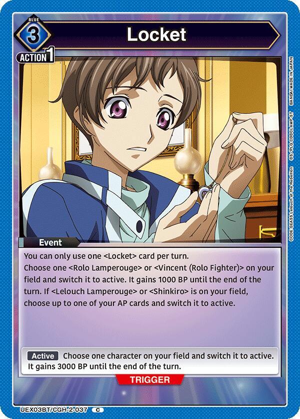 Locket UEX03BT/CGH-2-037 card from UEX03BT: CODE GEASS: Lelouch of the Rebellion Vol.2