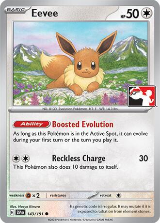 Eevee 143/191 card from Prize Pack Series Cards