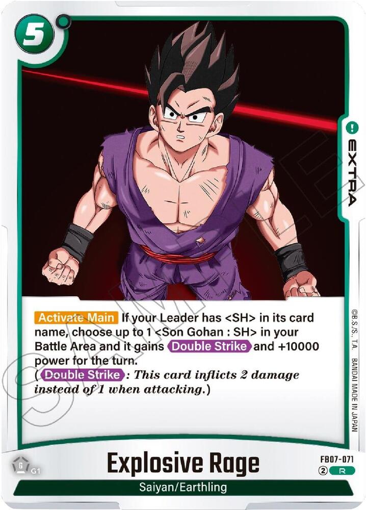 Explosive Rage FB07-071 card from Wish For Shenron