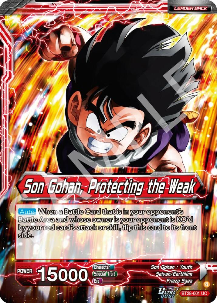 Son Gohan // Son Gohan, Protecting the Weak BT28-001 card from Prismatic Clash