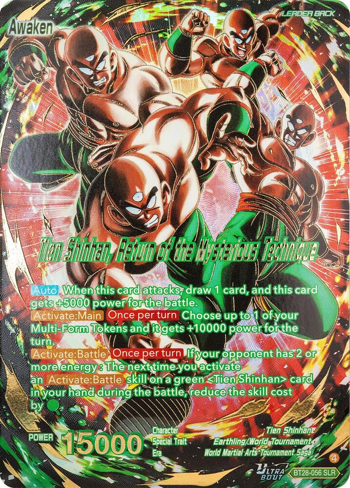 Tien Shinhan // Tien Shinhan, Return of the Mysterious Technique (SLR) BT28-056 card from Prismatic Clash