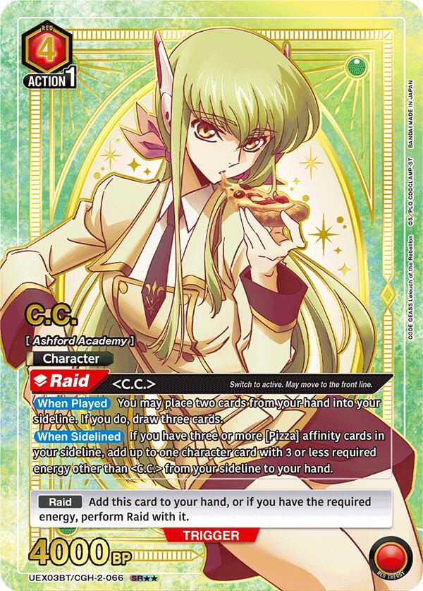 C.C. (SR**) UEX03BT/CGH-2-066 card from UEX03BT: CODE GEASS: Lelouch of the Rebellion Vol.2