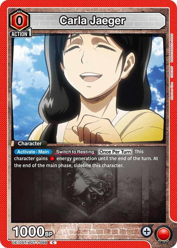Carla Jaeger UE10ST/AOT-1-068 card from UE10ST: Attack on Titan Starter Deck