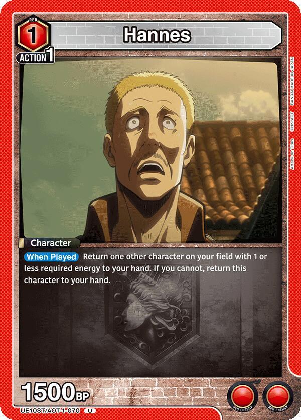 Hannes UE10ST/AOT-1-070 card from UE10ST: Attack on Titan Starter Deck