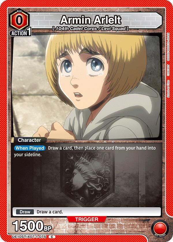 Armin Arlelt UE10ST/AOT-1-075 card from UE10ST: Attack on Titan Starter Deck