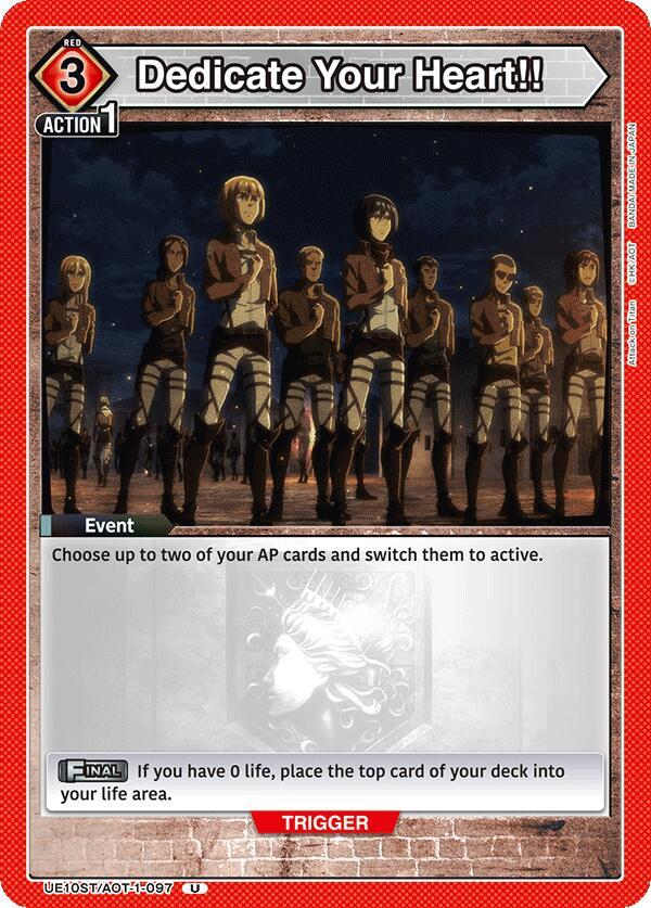 Dedicate Your Heart!! UE10ST/AOT-1-097 card from UE10ST: Attack on Titan Starter Deck