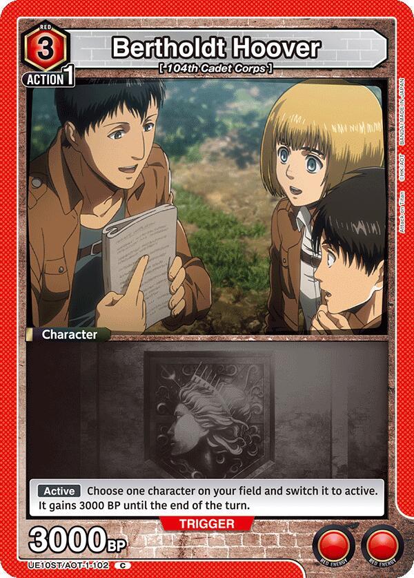 Bertholdt Hoover UE10ST/AOT-1-102 card from UE10ST: Attack on Titan Starter Deck