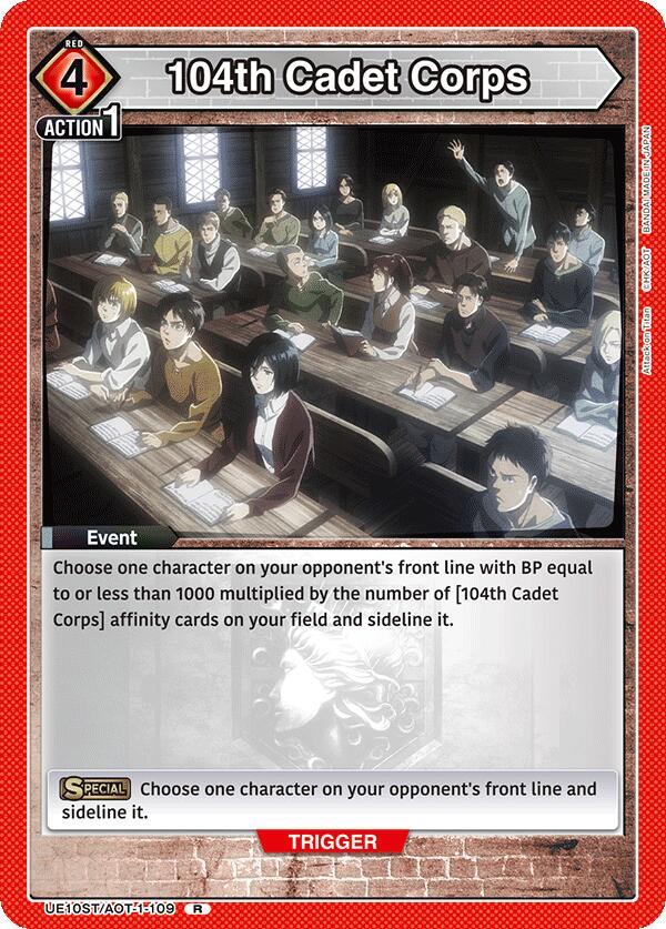 104th Cadet Corps UE10ST/AOT-1-109 card from UE10ST: Attack on Titan Starter Deck