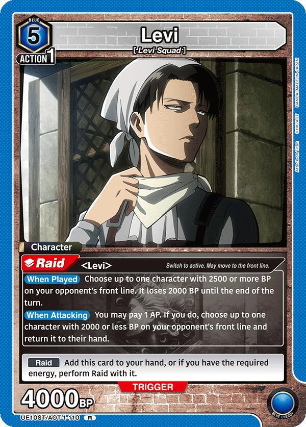 Levi UE10ST/AOT-1-110 card from UE10ST: Attack on Titan Starter Deck