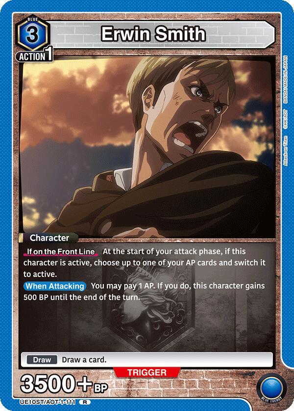 Erwin Smith UE10ST/AOT-1-111 card from UE10ST: Attack on Titan Starter Deck