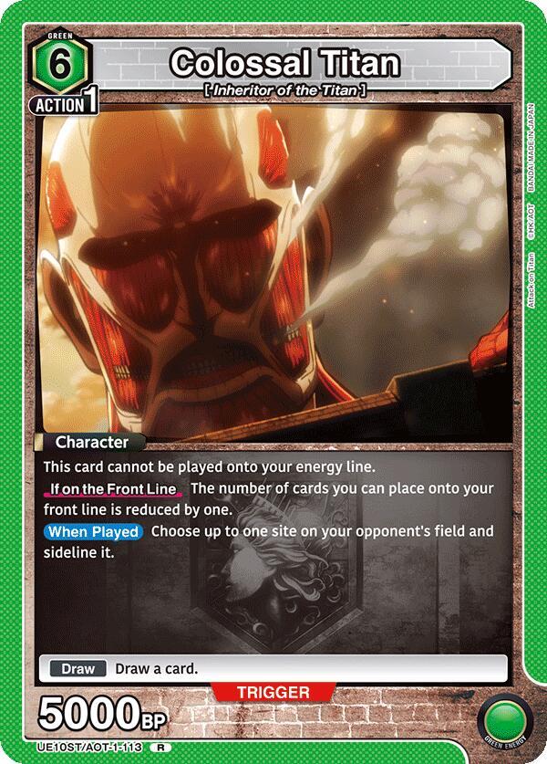Colossal Titan UE10ST/AOT-1-113 card from UE10ST: Attack on Titan Starter Deck