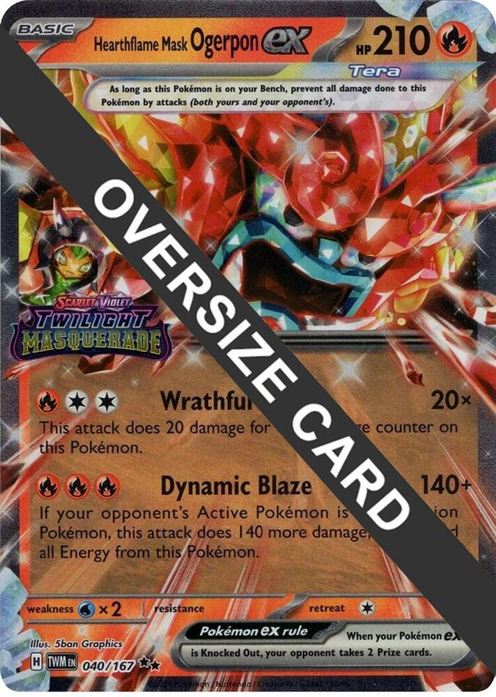 Hearthflame Mask Ogerpon ex (Twilight Masquerade Stamp) 040/167 card from Jumbo Cards