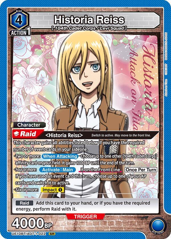 Historia Reiss UE10BT/AOT-1-022 card from UE10BT: Attack on Titan