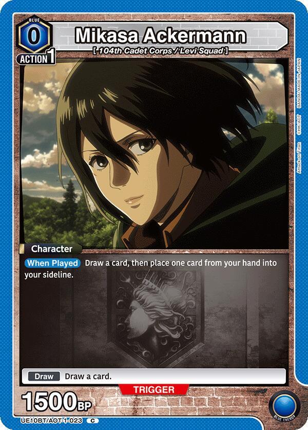 Mikasa Ackermann UE10BT/AOT-1-023 card from UE10BT: Attack on Titan
